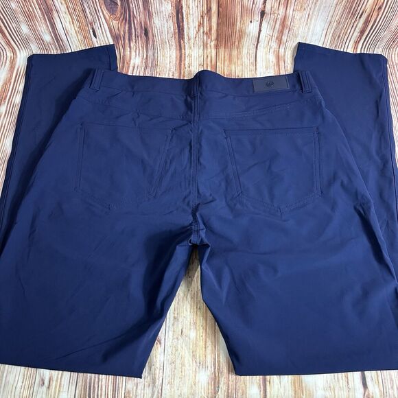 Peter Millar Crown Crafted Bingham Mens Sz 33x31.5 Blue Nylon Performance Pants - Picture 3 of 13